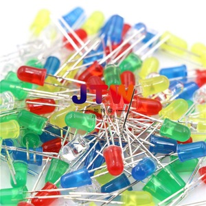 Diodo LED Jiatewei de 5 mm, 500 unidades, rojo, amarillo, azul, verde, blanco, F5, diodo emisor de luz de orificio pasante para reparación de electrónica - Product Image 2