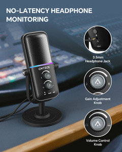 Microphone de jeu pour PC XM600 cardioïde et omnidirectionnel avec trois modes sonores et éclairage RVB pour le streaming et l'<span class=keywords><strong>enregistrement</strong></span> de podcasts - Product Image 6