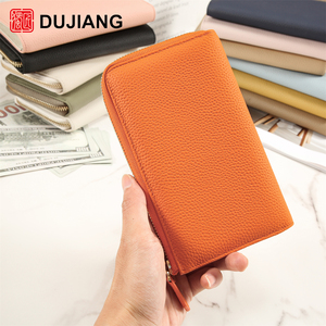 Portefeuille long en cuir véritable pour femme DUJIANG, organiseur de documents multi-cartes, modèle 2175 - Product Image 3