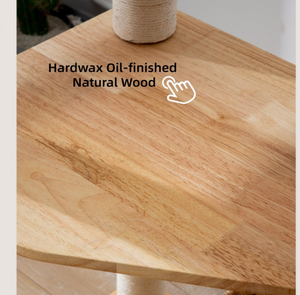 Luxe eco-vriendelijke moderne kattenboomtoren van rotan, gevlochten hout en sisal, klimpaal, krabpaal, <span class=keywords><strong>condo</strong></span> en krabplank voor katten binnen. - Product Image 6