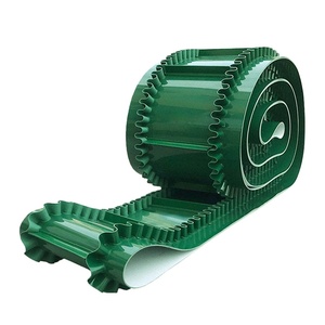 Aanpassen Slijtvaste Groene Pvc Riem Met Baffle Klim Food Grade Helling Transportband - Product Image 1