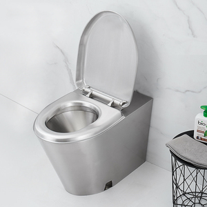 Inodoro Comercial de Acero Inoxidable Montado en el Suelo, con Acabado Metálico Cepillado, Higiénico y sin Juntas, para Hospitales, Centros Médicos y Baños - Product Image 3