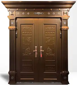 GUCI villa custom cancello d'ingresso principale ottone color bronzo acciaio inox lusso ingresso anteriore porta in rame di sicurezza