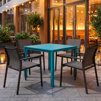Tables de jardin en aluminium anti-rouille, sur mesure, carrées, pour restaurants, cafés, jardins, villas, terrasses