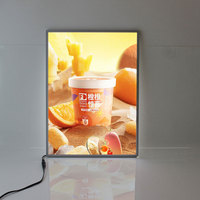 Caja de Luz LED de Vidrio Ultrafina Personalizada A1 A2 A3 A4 para Publicidad, Marco Rectangular Superbrillante para Carteles y Menús