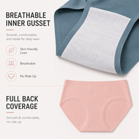 Culotte en soie glacée antibactérienne douce pour la peau, taille mi-haute élastique, fine et sans couture, idéale pour l'été, pour filles et étudiantes