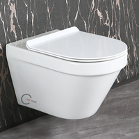 WC suspendu sans bride Creta en céramique de haute qualité, idéal pour les maisons de luxe – Nouveauté très demandée