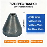 Buse conique en carbure de bore de 30 mm de longueur, accessoires de sablage pour détartrage interne de conduites de 50 à 150 mm, pièces de pistolet de sablage