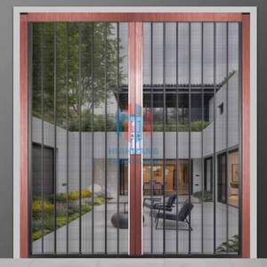 Anti-Theft Diamond Mesh Folding <strong>Screen</strong> <strong>Door</strong>: Stainless Steel Invisible Sliding <strong>Door</strong> with Lock for Mosquito and Cat Prevention - Product Image 5