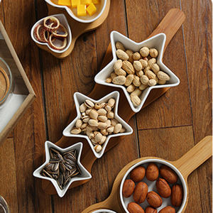 <span class=keywords><strong>Assiette</strong></span> en céramique de fruits secs à 3 compartiments bol de trempage de sauce soja plateau de service décoration de table - Product Image 4