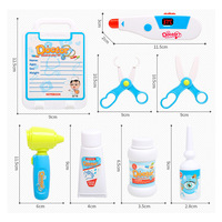 Kit de chariot de docteur pour enfants avec stéthoscope Manteau de docteur Light X-Ray Double-Decker Trolley Halloween Doctor Costume Play Set Toys