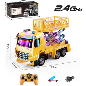 MILI estilo europeo 1:12 7-CH iluminación Control remoto recubierto con aerosol 2,4G frecuencia elevación ingeniería camión juguete - Product Image 6