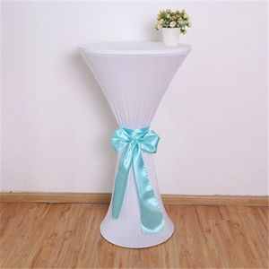 Fundas Redondas de Spandex para Mesas de Cóctel con Cinturón, Manteles Elásticos Cuadrados para Mesas Altas de Bar, Fiestas y Banquetes - Product Image 5