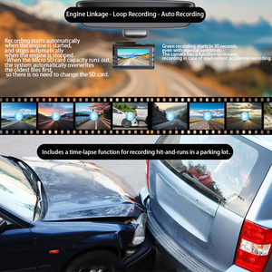Akeyo gương gương cam FHD ống kính kép Xe <span class=keywords><strong>DVR</strong></span> máy ảnh phía trước ống kính kép Dash Cam - Product Image 6