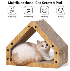 <span class=keywords><strong>FUKUMARU</strong></span> Cat Scratcher House Design en carton confortable Chatons sûrs et sécurisés Lit écologique pour chats - Product Image 3