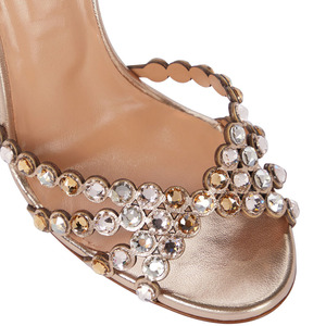 Sandali Estivi da Donna di <span class=keywords><strong>Marca</strong></span> con Punta Tonda, Tacco Alto, Decorati con Strass, Tomaia in Pelle Sintetica, Tacco a Spillo, Taglie Grandi - Product Image 3