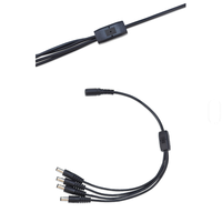 Großhandel Bestseller 30cm Schwarzes DC-Stromkabel mit 4 Steckern und 1 Buchse, 5x8x10cm Kabel für den Innenbereich
