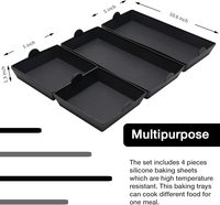 Lot de 4 moules en silicone pour friteuse à air, résistants au lave-vaisselle, pour gâteaux et pâtisseries, avec séparateurs de plateau, vente en gros usine