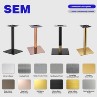 Base de table basse ronde/carrée en métal pour restaurant, pieds de table en acier inoxydable, vente en gros usine SEM