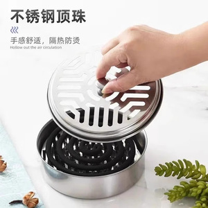 Caja para Espirales Antimosquitos de Acero Inoxidable con Tapa, Cenicero Redondo Resistente al Viento, Portátil para Uso en Interiores y Exteriores - Product Image 1