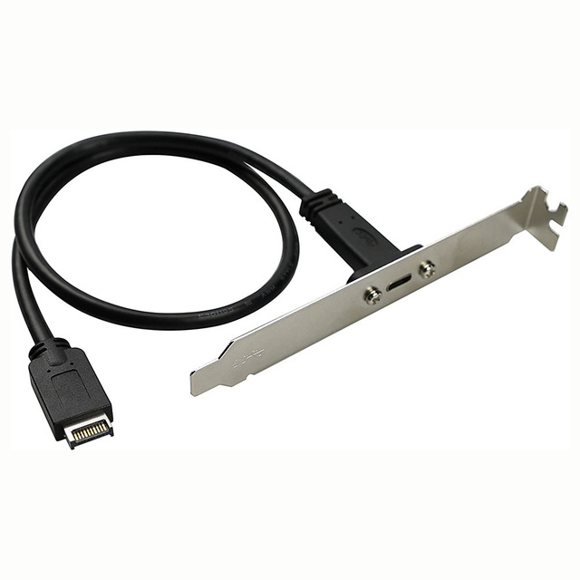 USB 3.1 Front Header to USB-C Type-C Female Extension Cable With Panel Mount Screw Plastic