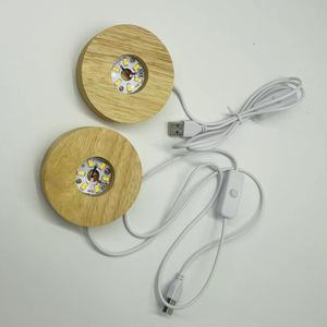 Vente en gros de veilleuse LED carrée 3D RVB personnalisée Support de lampe en bois massif de hêtre Technologie LED RVB Lumière polie avec logo personnalisé - Product Image 6