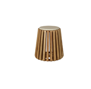 Table d'appoint élégante avec bois d'acacia massif et plateau en marbre rond Finition naturelle Pièce décorative durable fabriquée à la main - Product Image 3