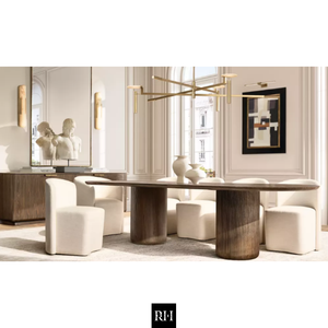 Fábrica de Muebles RHMAKER RH, Juego de Muebles de Comedor Personalizados de Estilo Americano DELPHINE ROUND, Mesa de Comedor de Madera Maciza para Villa - Product Image 6