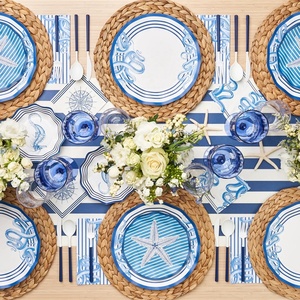 จานสลัดลายปลาดาว DAMAI ชุดจานชามสำหรับงานเลี้ยงแบบกำหนดเอง ชุดจานและแก้วสำหรับงานเลี้ยงแบบใช้แล้วทิ้ง - Product Image 1