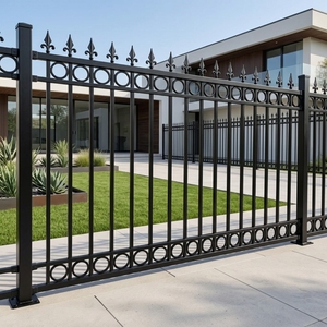 Clôture de périmètre moderne en acier galvanisé sur mesure, garde-corps métallique anti-corrosion pour parcs et communautés, usage extérieur - Product Image 1