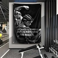 Bannière d'exercice de fitness pour salle de sport, art mural, décoration intérieure, bannière personnalisée de musculation, sport, motivation, entraînement, muscle, drapeaux de 3x5 pieds