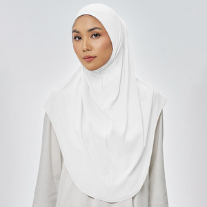 Nuovo Hijab Istantaneo in Jersey Tinta Unita, Pezzo Unico Facile da Indossare per Donne Musulmane, Disponibile all'Ingrosso in 2 Colori - Product Image 6