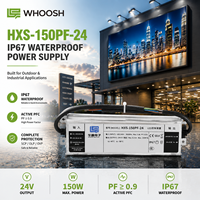 Fuente de Alimentación LED HXS-150PF-12 IP67 PFC, Impermeable, Delgada, Sin Ventilador, 150W 12.5A 12V AC a DC, Controlador LED para Iluminación y Señalización