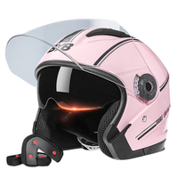 Nouveau demi-casque ABS pour moto/vélo électrique, design à double visière, protection solaire, toutes saisons