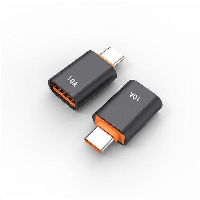 USB to Type-C Female OTG Adapter 3.0PD Data Line 10A USB-C Port Converter OTP Protection DC Output Fireproof Material for iPhone