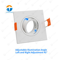 Carcasa Cuadrada de Plástico ABS para Lámparas, Ángulo Ajustable, GU10 MR16 PAR30, Antideslumbrante, para Focos LED Empotrables