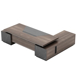 High-End Luxury Large MDF Wooden Executive Office <b>Desk</b> L-Shape CEO Boss Table Modern Home/Workstation Furniture - Product Image 4