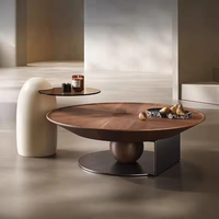 Table basse italienne moderne minimaliste, luxe léger, design simple, créative, en bois, petit appartement, ensemble de salon