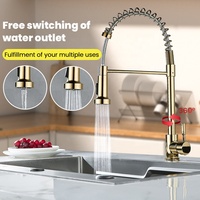 Robinet de cuisine à poser sur plan, tête rotative à 360°, deux modes de pulvérisation, bec flexible, douchette extractible, pour cuisine simple