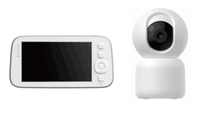 Caméra de surveillance pour bébé 5 pouces, 1080p HD, WiFi, suivi de mouvement, caméra de sécurité intelligente pour la maison