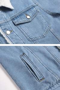 Veste en jean décontractée rétro unisexe en coton 100% à revers noir personnalisable pour homme, printemps automne - Product Image 6