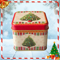 Boîte à biscuits de Noël personnalisée avec logo, boîte en fer blanc carrée pour les fêtes, emballage écologique, idéale pour le sucre, les cadeaux, les aliments et les gâteaux – Ventes record