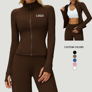 <span class=keywords><strong>Veste</strong></span> d'entraînement pour <span class=keywords><strong>femme</strong></span> <span class=keywords><strong>veste</strong></span> de yoga zippée légère recadrée athlétique coupe ajustée hauts de gymnastique <span class=keywords><strong>veste</strong></span> de sport - Product Image 1