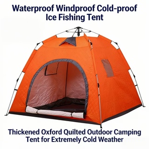 Ağır Hizmet Tipi Oxford Kumaş Soğuğa Dayanıklı Çift Katmanlı Buz Balıkçılığı Çadırı |   Soğuk Havalar İçin 1 Yataklı Açık Hava Kamp Çadırı - Product Image 3