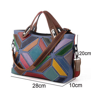 Bolso de Mano Colorido de Cuero Vacuno Genuino Andong para Mujer, Bolso de Hombro Elegante y Moderno, Bolso Tote de Gran Capacidad con Asa Superior - Product Image 2