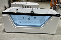 Baignoire autoportante intelligente de luxe pour hôtel et gîte, 1 personne, multifonctionnelle, avec cascade, surf aquatique, chauffée et bulles d'ambiance