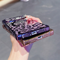 Coque de téléphone magnétique électroplaquée à paillettes dégradées Y2K de luxe pour iPhone 18 17 Pro Max 16 15 14 13 – Housse de protection motif léopard tendance