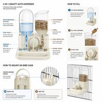 Vente en gros : Distributeur automatique 2-en-1 de nourriture et d'eau en plastique solide suspendu pour perroquets, moineaux de Java et divers oiseaux