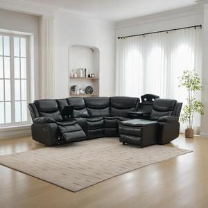 <span class=keywords><strong>Sofa</strong></span> 7021, kursi malas sudut bagian, Furniture kulit nyaman untuk ruang tamu