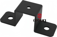 Support de fixation carré pour poteau de clôture 1x1 po, en tube, avec sangle, revêtement poudré noir, attache en U pour tube